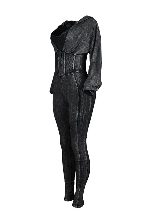 Margaret Mineral Washed Zipper Jumpsuit