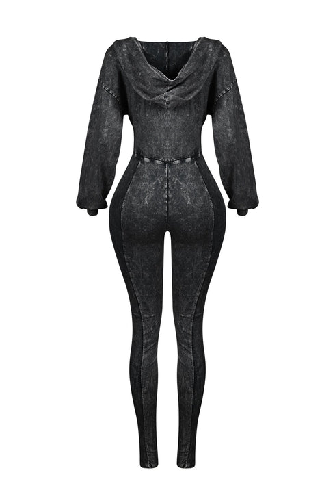 Margaret Mineral Washed Zipper Jumpsuit