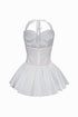 Trinity Poplin Halter Flare Mini Dress
