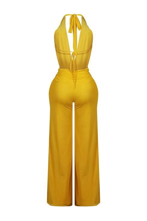 Evie Mesh Cowl Neck Jumpsuit