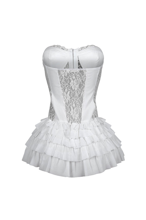 Noel Lace Tube Ruffle Mini Dress