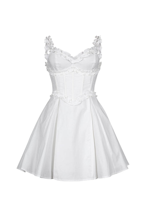 Ariyah Poplin Flare Mini Dress With Corset