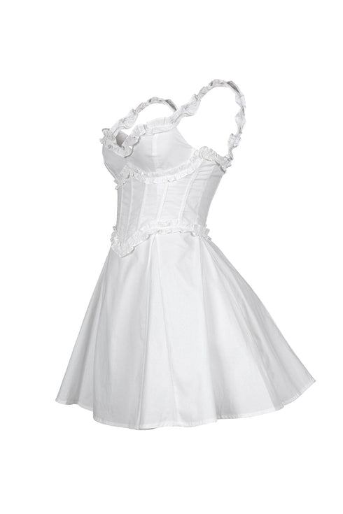 Ariyah Poplin Flare Mini Dress With Corset