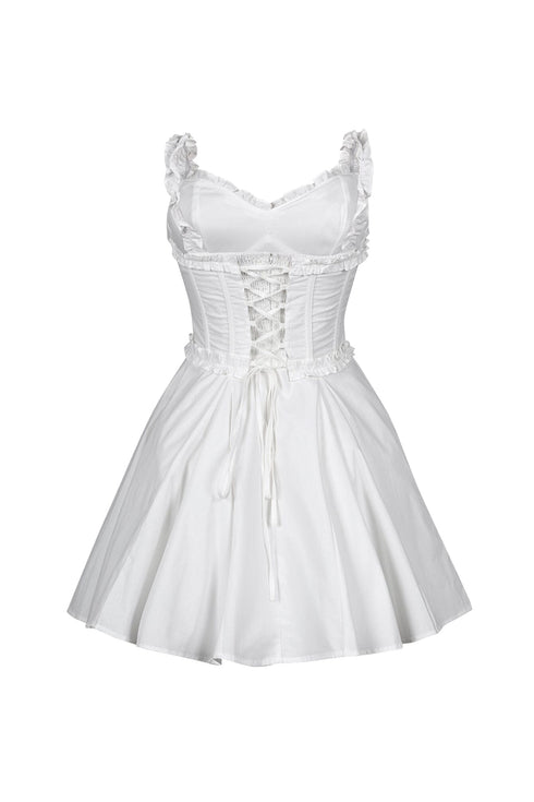 Ariyah Poplin Flare Mini Dress With Corset