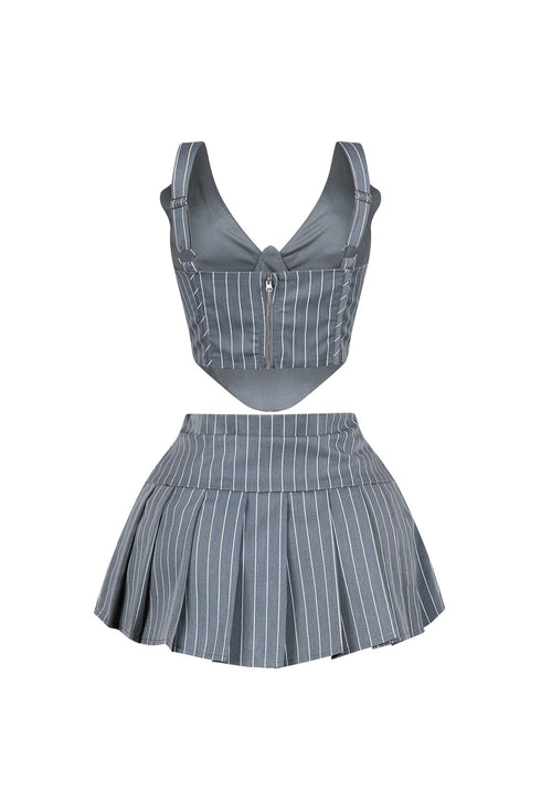 Yonah Pinstripe Corset Top & Skirt SET
