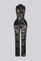 Velouria Halter Neck Lace Jumpsuit