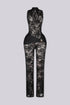 Velouria Halter Neck Lace Jumpsuit