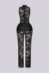 Velouria Halter Neck Lace Jumpsuit