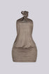 Venezia Crease Halter Mini Dress