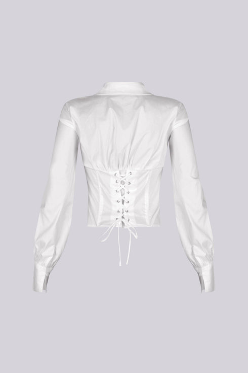Arwen Poplin Corset Line Blouse