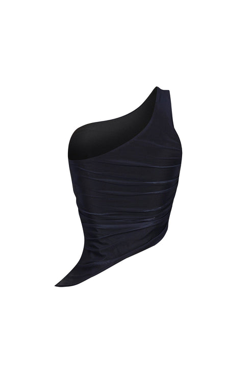 Elodie Flower Print Asymmetrical One Shoulder Top