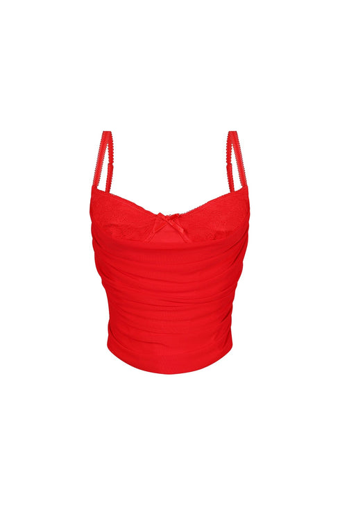 Celeste Lace Mesh Corset Tank Top