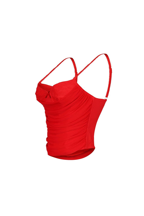 Celeste Lace Mesh Corset Tank Top