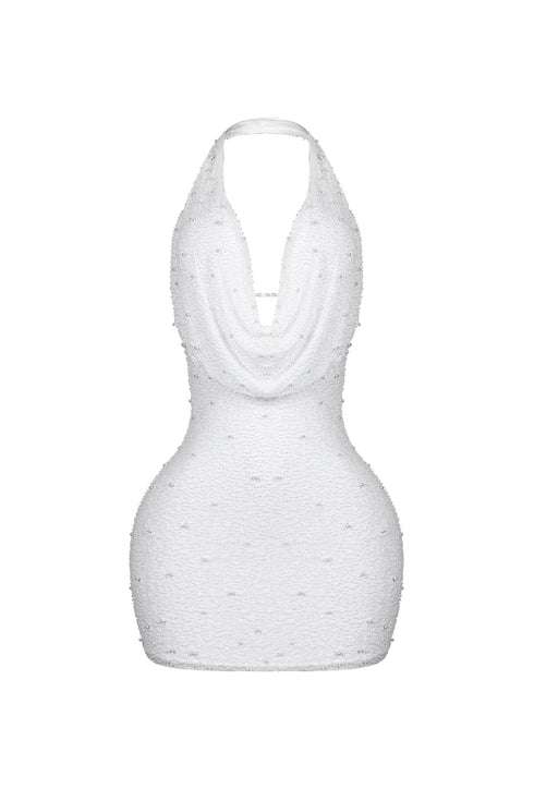 Adelaide Mesh Pearl Mini Dress