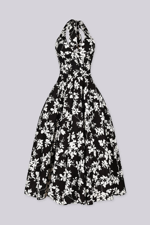 Sersei Lace Up Floral Midi Dress