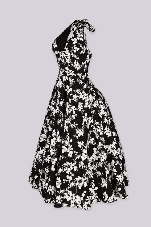 Sersei Lace Up Floral Midi Dress