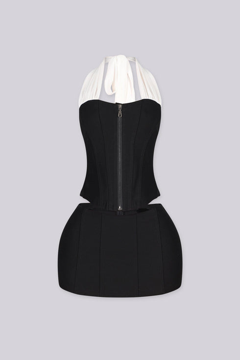 Effie Halter Corset Top & Micro Shorts SET