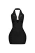 Dilara Halter Neck Metal Trim Mini Dress