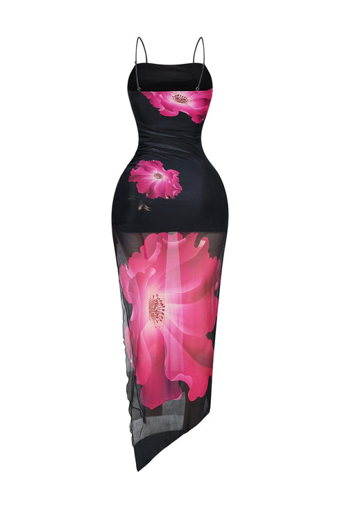Macie Mesh Floral Maxi Dress