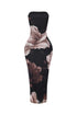 Miley Mesh Floral Tube Maxi Dress