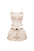Zeeba Satin Corset Lace Up Top & Shorts SET