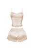 Zeeba Satin Corset Lace Up Top & Shorts SET