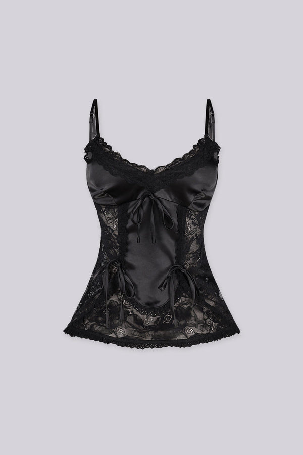 Sylvie Satin Lace Cami Top