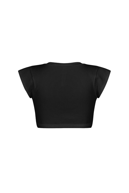 Karina Ribbed Tie Crop Top
