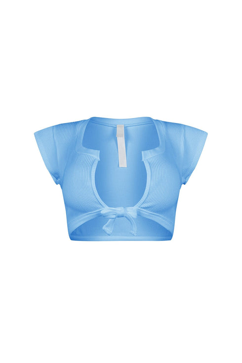 Karina Ribbed Tie Crop Top