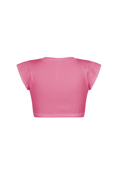 Karina Ribbed Tie Crop Top