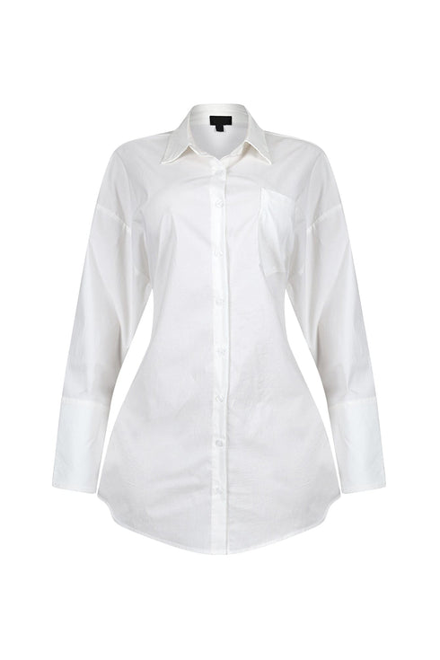 Euphie Lace Up Poplin Shirts Mini Dress