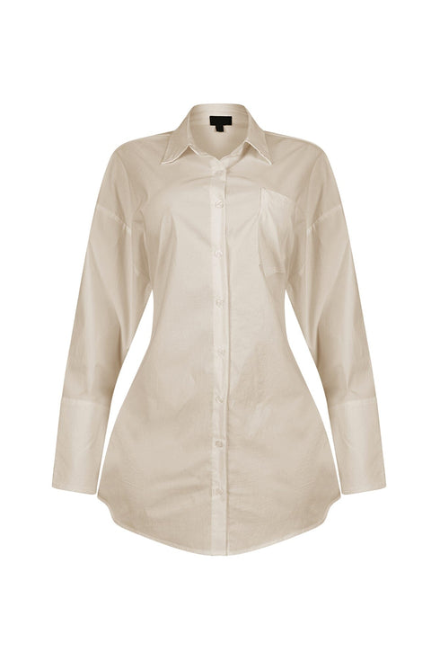 Euphie Lace Up Poplin Shirts Mini Dress