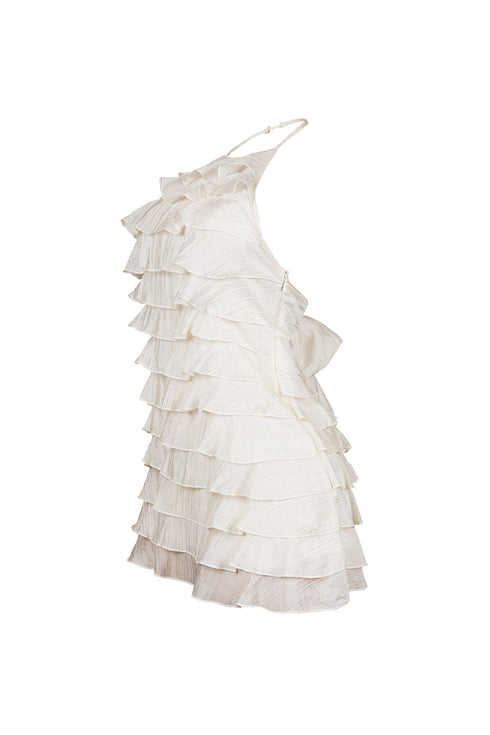 Corinn Ruffle Halter Neck Mini Dress