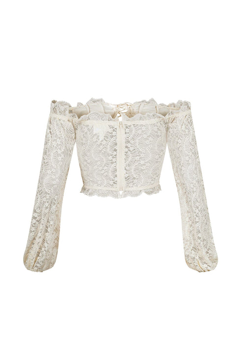 Yollie Off Shoulder Lace Crop Top