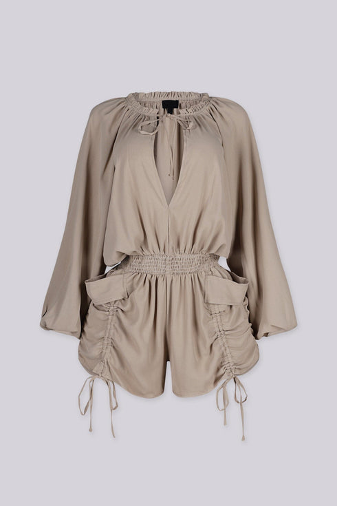 Lucia Shirring Smocked Romper