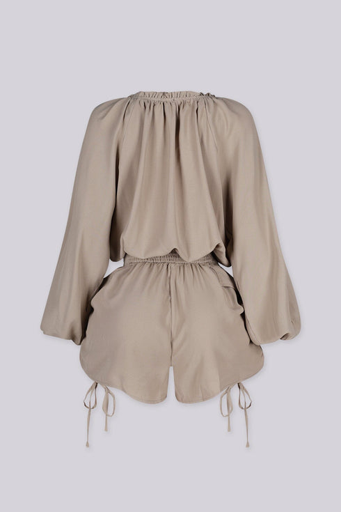 Lucia Shirring Smocked Romper