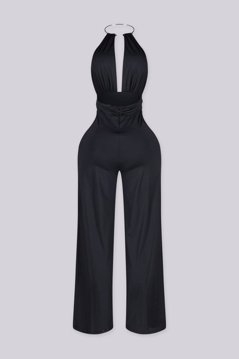 Zarael Silver Ring Neck Jumpsuit
