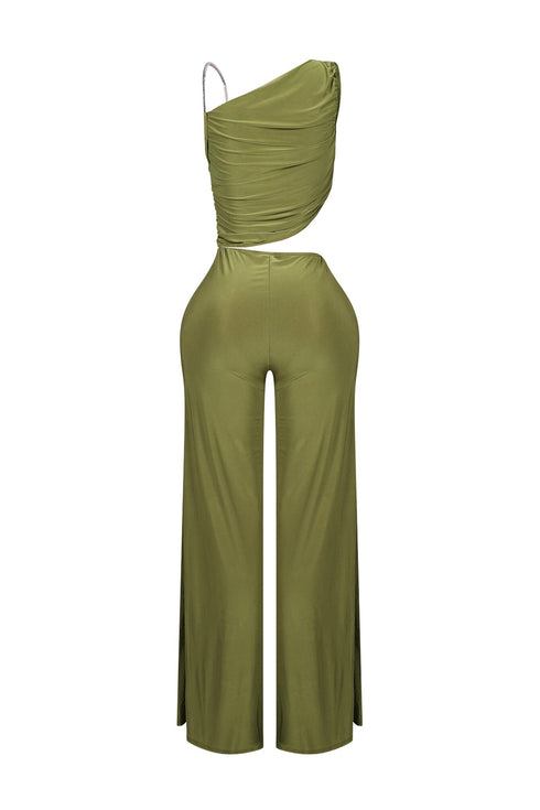 Jaira One Shoulder Wire Strap Jumpsuit