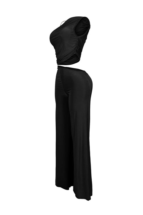 Jaira One Shoulder Wire Strap Jumpsuit