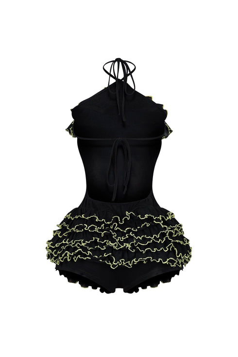 Sayaka Ruffled Halter Neck Mini Dress