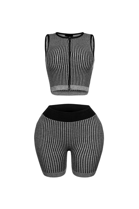 Lotus Ribbed Knit Top & Shorts SET