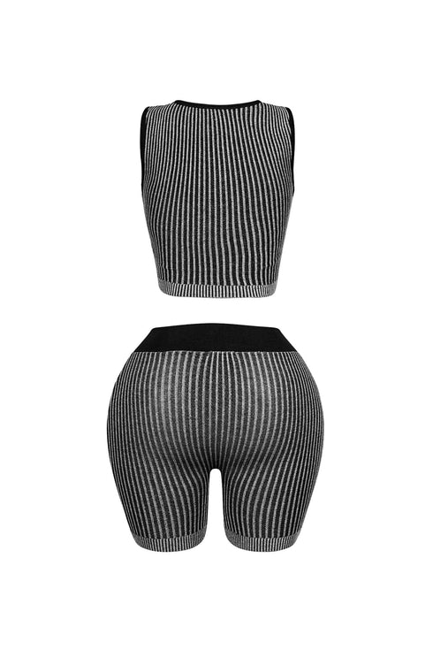 Lotus Ribbed Knit Top & Shorts SET