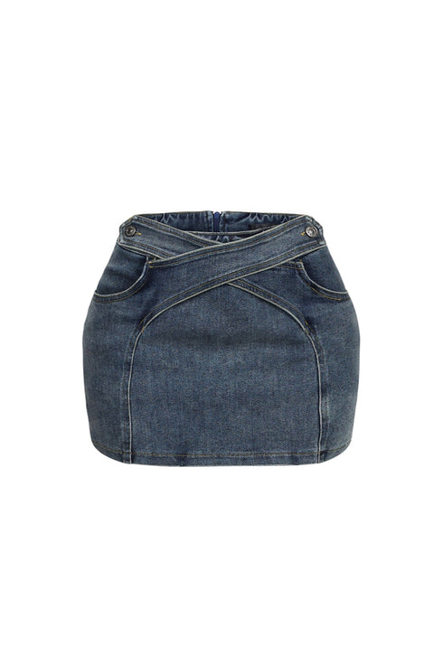 Tiaya Washed Denim Mini Skirt