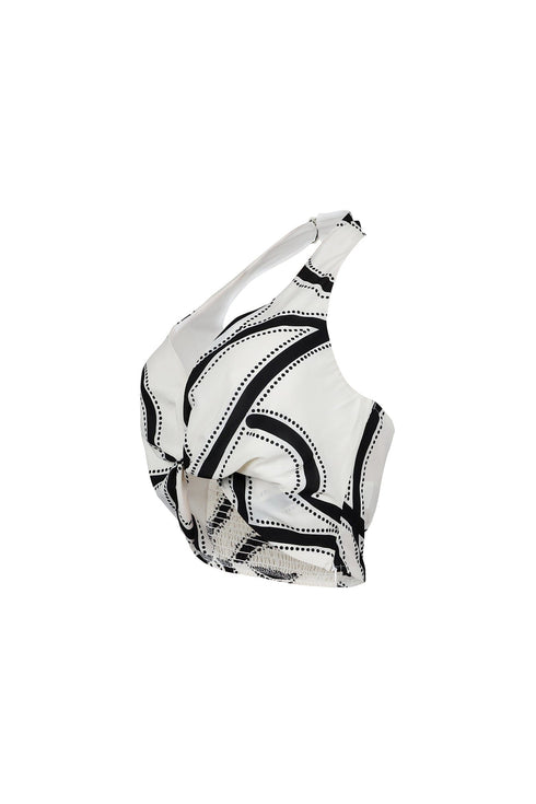 Boho Geometric Print Halter Crop Top