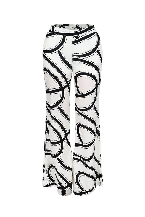 Boho Geometric Print Wide Leg Pants