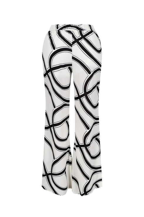 Boho Geometric Print Wide Leg Pants