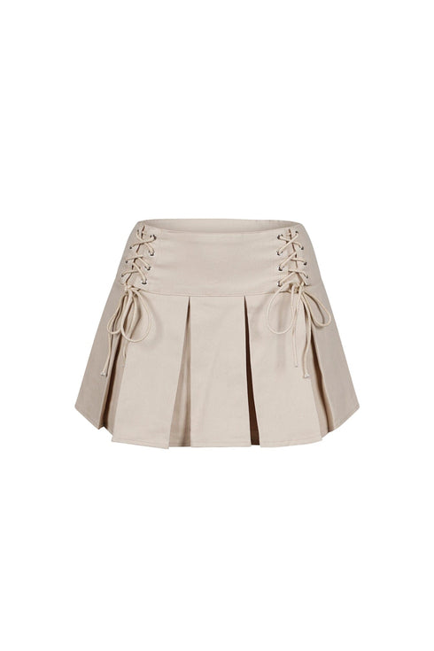 Mika Lace Up Pleated Mini Skirt