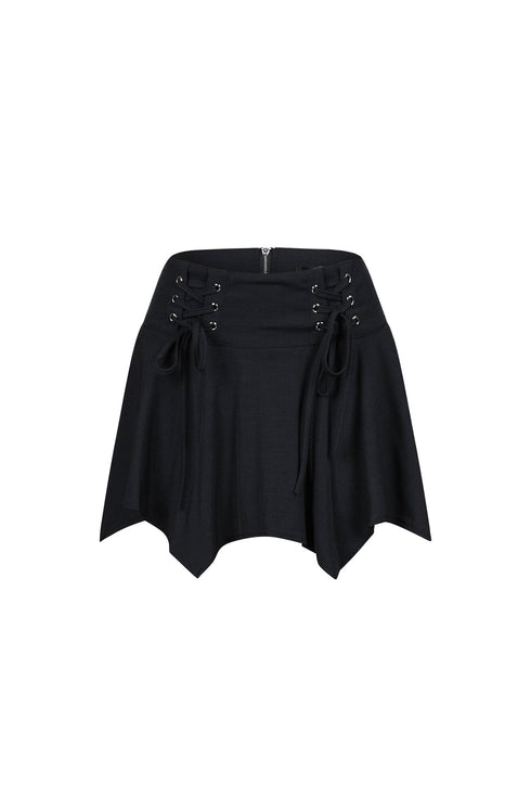 Miho Crisscross Lace Up Mini Skirt