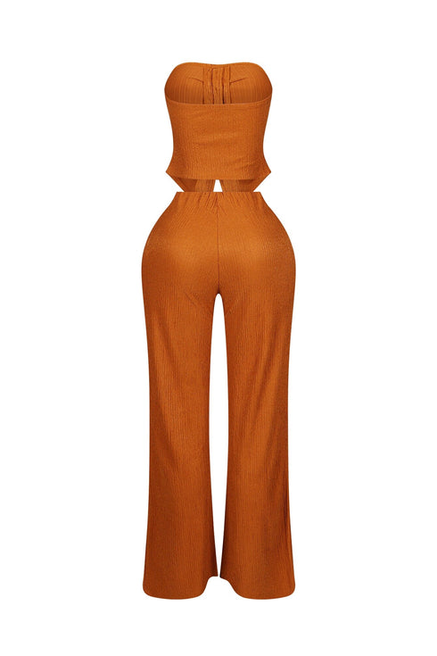 Imari Button Detail Tube Top & Pants SET