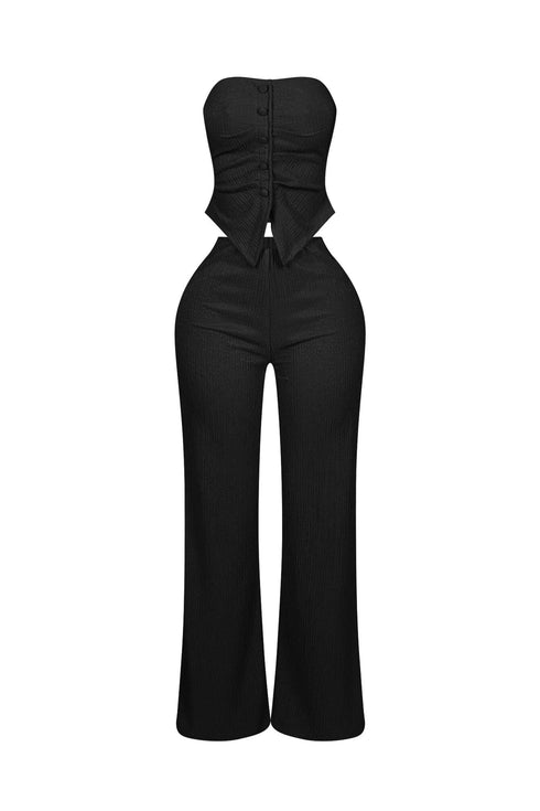 Imari Button Detail Tube Top & Pants SET